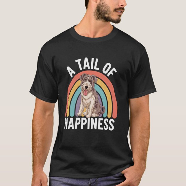 Camiseta Uma Cauda de Felicidade Cão Irish Wolfhound Chuva  (Frente)