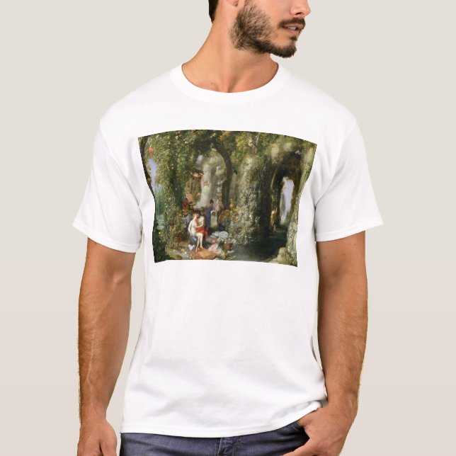 Camiseta Uma caverna fantástica com Odysseus e calipso (Frente)