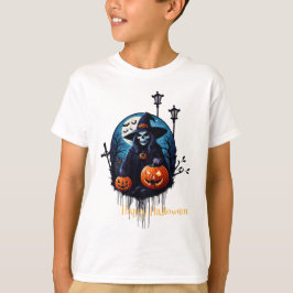 Camiseta Uma cena assustadora do Dia das Bruxas