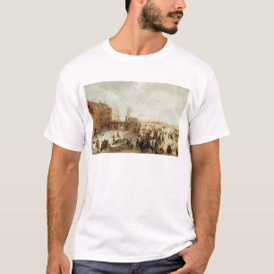 Camiseta Uma cena no gelo perto de uma cidade, c.1615