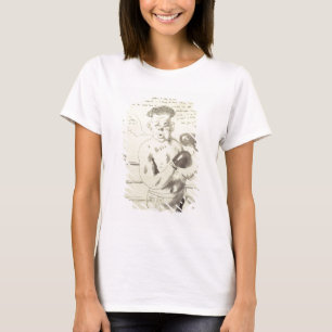 Camiseta Uma coleção de oito ilustrou letras a seu F