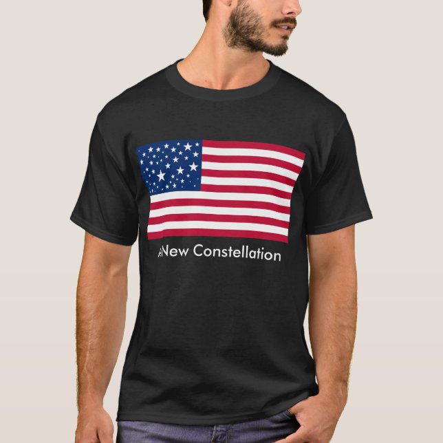 Camiseta Uma constelação nova para a bandeira americana (Frente)