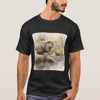 Camiseta Uma Construção de Barragem de Castor