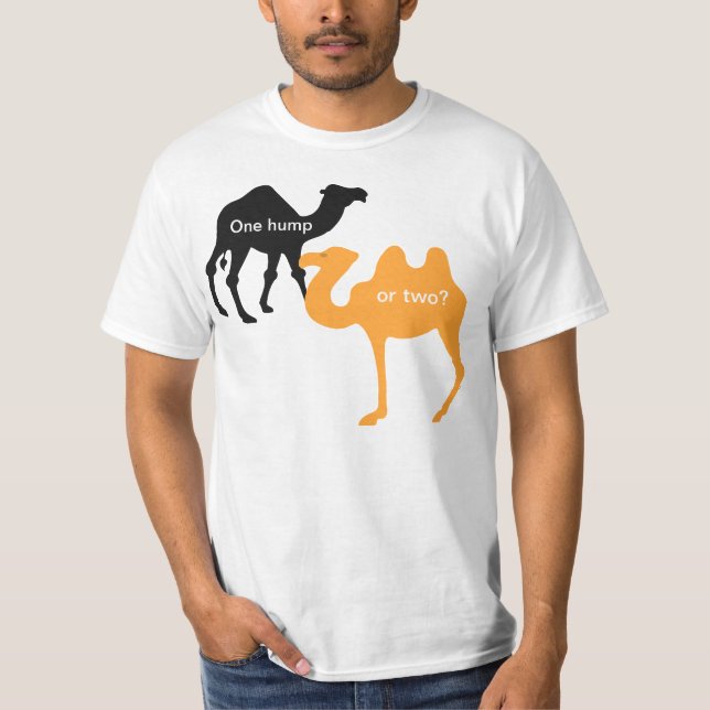 Camiseta Uma corcunda ou dois? (Frente)