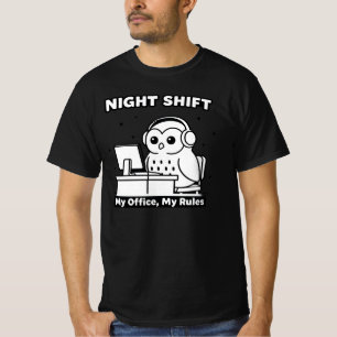 Camiseta Uma coruja fofa, Turno da Noite, adequado para tra