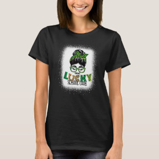 Camiseta Uma Cozinheira Escolar Sortuda Descoloriu Coque De