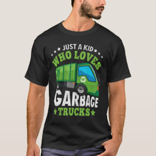 Camiseta Uma Criança Que Adora Lixo Caminhões Reciclagem Li