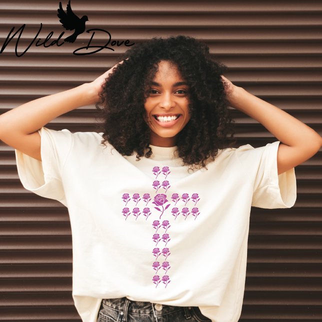 Camiseta Uma cruz rosa rosa (Criador carregado)