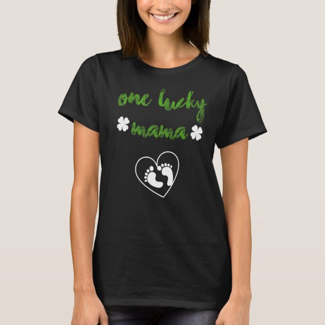 Camiseta Uma Design De Bebê Sortuda Para Gravidez (Frente)