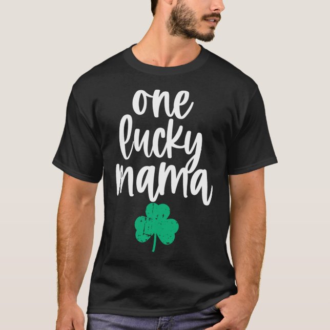 Camiseta Uma Design de Lucky Mama Cute para o Patrício do S (Frente)