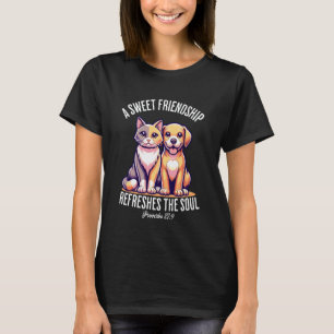 Camiseta Uma Doce Amizade Revitaliza a Alma Versículo Bíbli