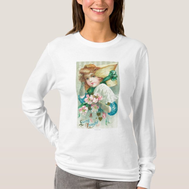 Camiseta Uma donzela Loving do pensamento com capota (Frente)