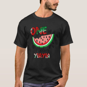 Camiseta Uma Em Uma Família Melon Yiayia Watermelon Corresp