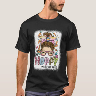 Camiseta Uma Enfermeira Emergente Alegre Coelhinho Leopardo