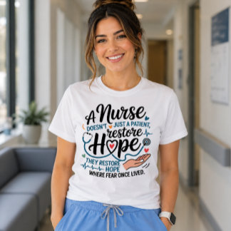 Camiseta Uma Enfermeira Não Apenas Restaura um Paciente, En