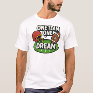 Camiseta Uma Equipe Um Cartoon de Futebol do Sonho