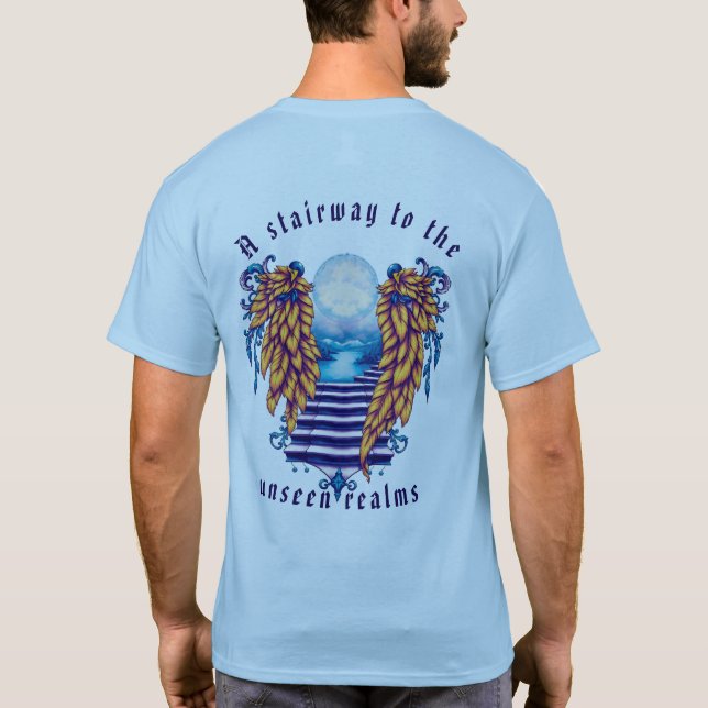 Camiseta "Uma escada para os reinos invisíveis" por Dia de  (Verso)