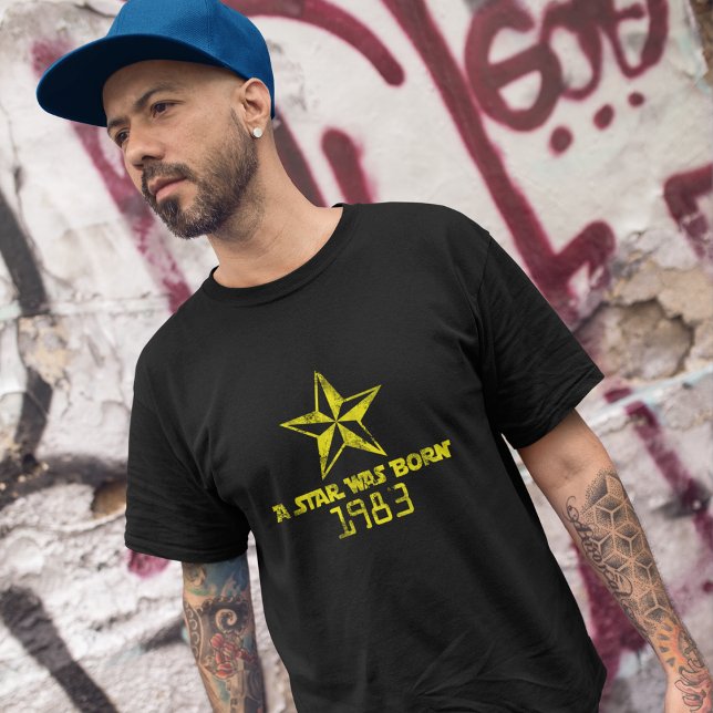 Camiseta Uma Estrela Era Nascer 1983 T-Shirt (Criador carregado)