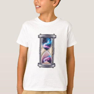 Camiseta Uma face de relógio feita de planetas.