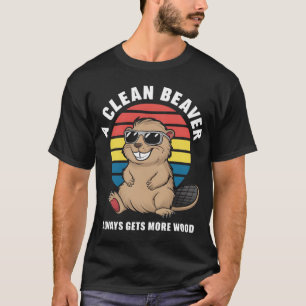 Camiseta Uma Família de Castores Limpos Sempre Obtém Mais M