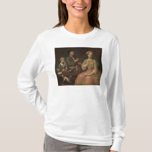 Camiseta Uma família de três no chá, c.1727