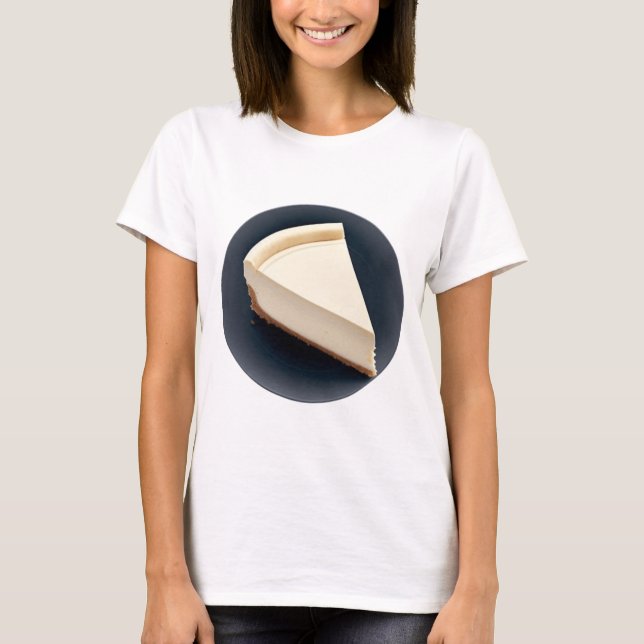 Camiseta Uma fatia de cheesecake com fundo escuro (Frente)