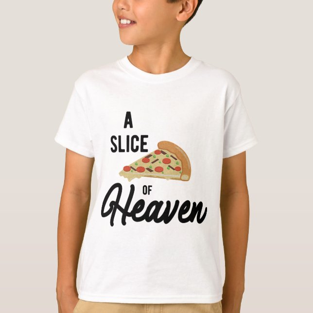 Camiseta Uma fatia de pizza mística do céu (Frente)