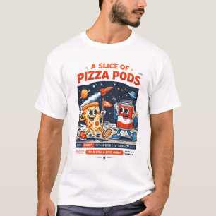 Camiseta Uma Fatia de Pods de Pizza – Desenho Animado de Pi