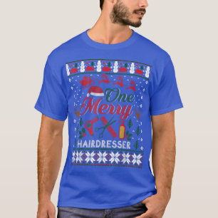 Camiseta Uma Feliz Hairdresser Hair Stylist Feia Natal