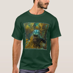 Camiseta Uma floresta curiosa   Santa Barbara da alga do