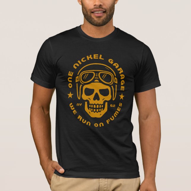 Camiseta Uma Garagem de Níquel Retro 2 T-Shirt Laranja (Frente)