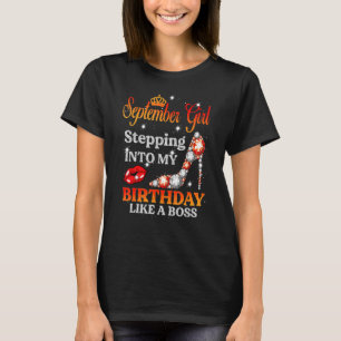 Camiseta Uma Garota De Setembro Passando No Meu Aniversário