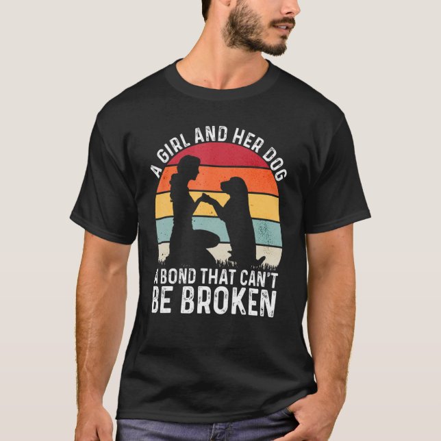 Camiseta Uma garota e seu cachorro uma ligação que não pode (Frente)