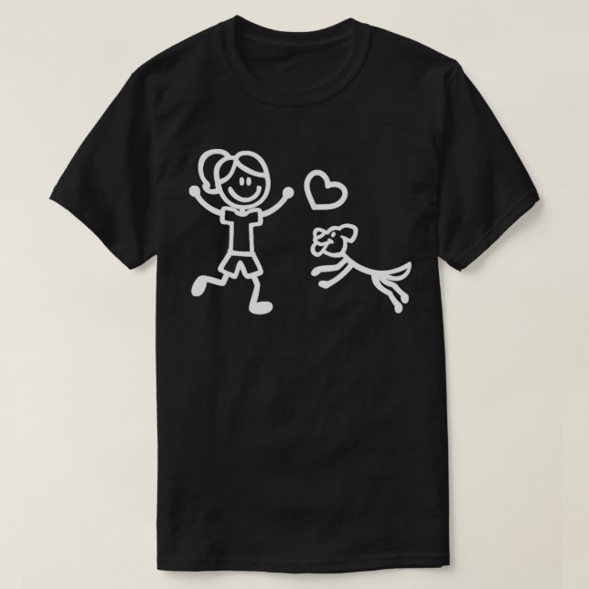 Camiseta Uma garota e seu pau de cachorro (Frente do Design)