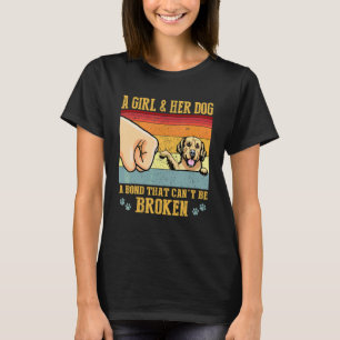 Camiseta Uma Garota e Seu Retriever Dourado Retriever Doura