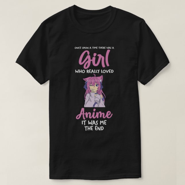 Camiseta Uma garota que adora animação  (Frente do Design)