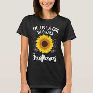 Camiseta Uma garota que ama girassóis verão