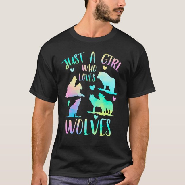 Camiseta uma garota que ama lobos (Frente)
