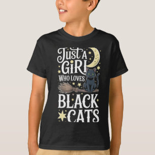 Camiseta Uma Garota Que Ama o Desempenho de Gatos Pretos no