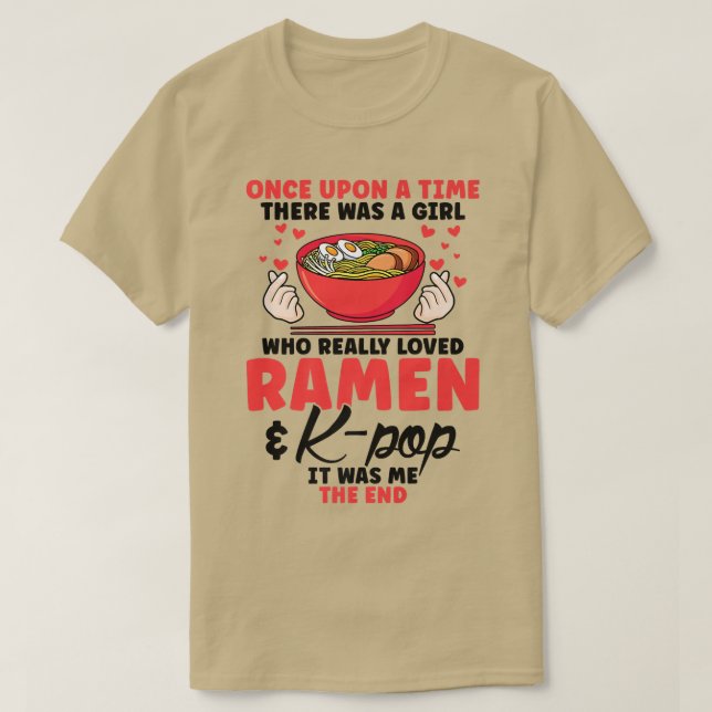 Camiseta uma garota que realmente amava ramen & k-pop da Co (Frente do Design)