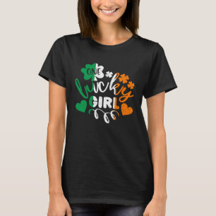Camiseta Uma Garota Sortuda Dia de São Patrício Irlanda Ban