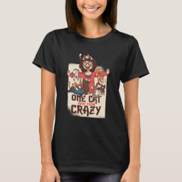 Camiseta Uma Gata Longe de Gatos Engraçados e Loucos Mãe Ac