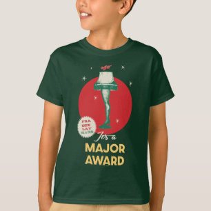 Camiseta Uma história de Natal   Lâmpada da perna Prêmio pr