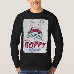 Camiseta Uma Hoppy Mama Cute Bunny Leopardo Óculos