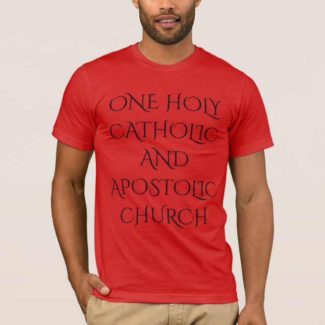 CAMISETA UMA IGREJA CATÓLICA E APOSTÓLICA SANTA (Frente)