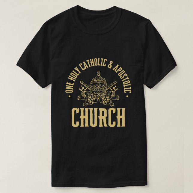 CAMISETA UMA IGREJA SANTA, CATÓLICA E APOSTÓLICA (Frente do Design)