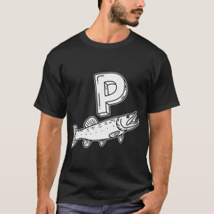 Camiseta Uma ilustração da letra P representando o lúcio
