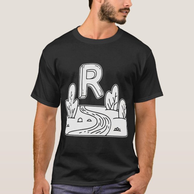Camiseta Uma Ilustração da letra R representa Rio (Frente)