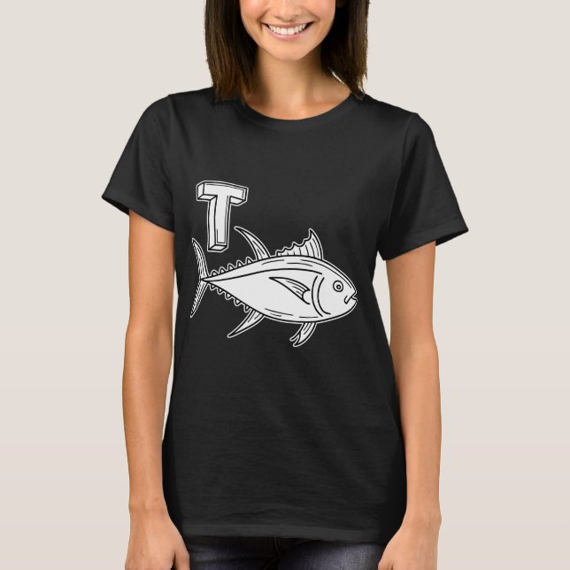 Camiseta Uma ilustração da letra T representa o Atum (Frente)