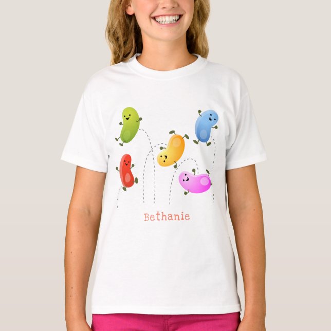 Camiseta Uma ilustração de cartoon de boas-vindas felizes (Frente)